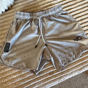 Men's Athletic Shorts in Light Gray with Drawstring - AQC